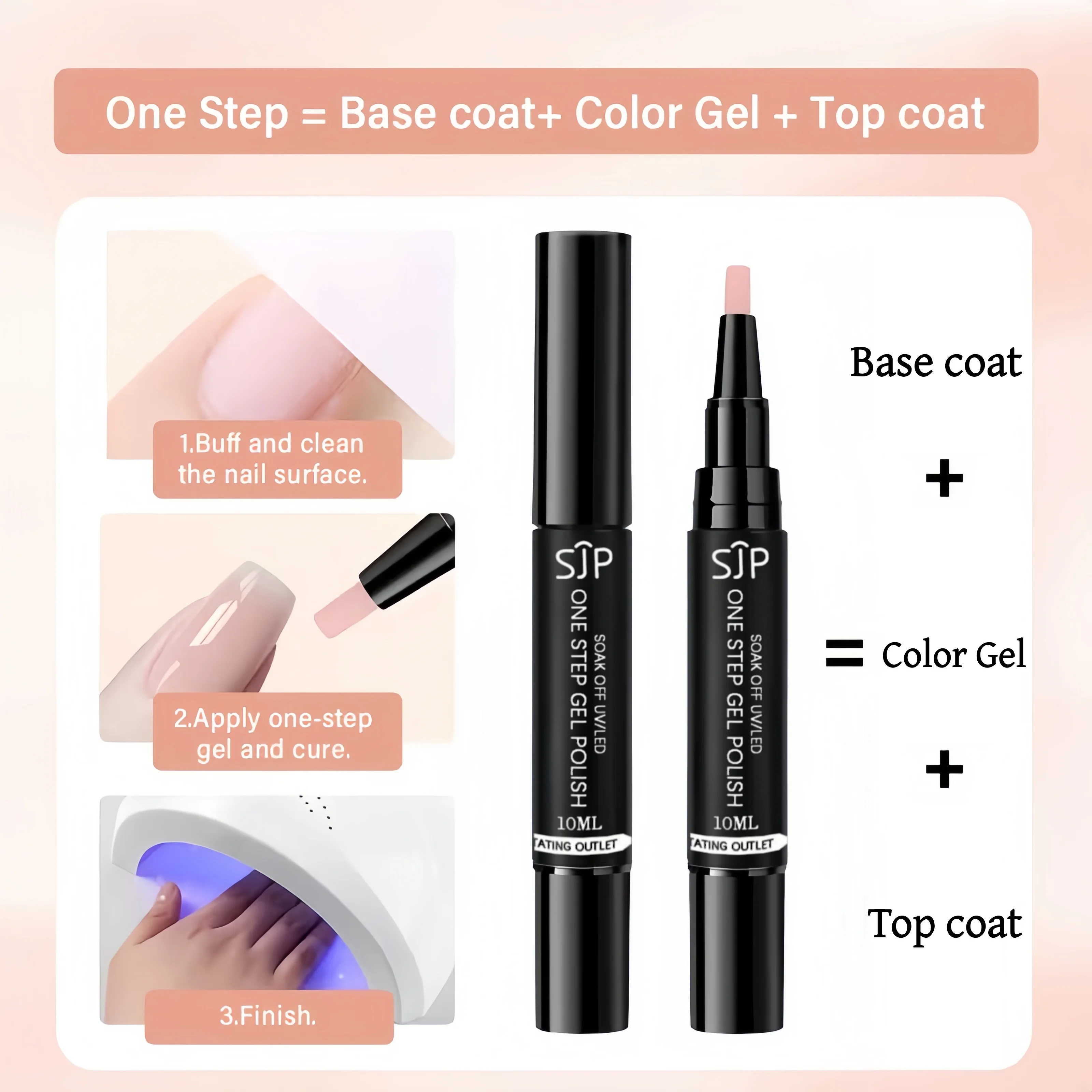 10 ml One Step Cat Eye Gel Nagellackstift, Drei-in-Eins-Gel, hohe Sättigung, langlebig, Salon und Heimgebrauch, modischer Stift – Detail 14