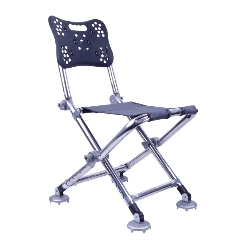 

All-terrain folding chair, wild fishing small chair, stainless steel multi-functional portable fishing chair