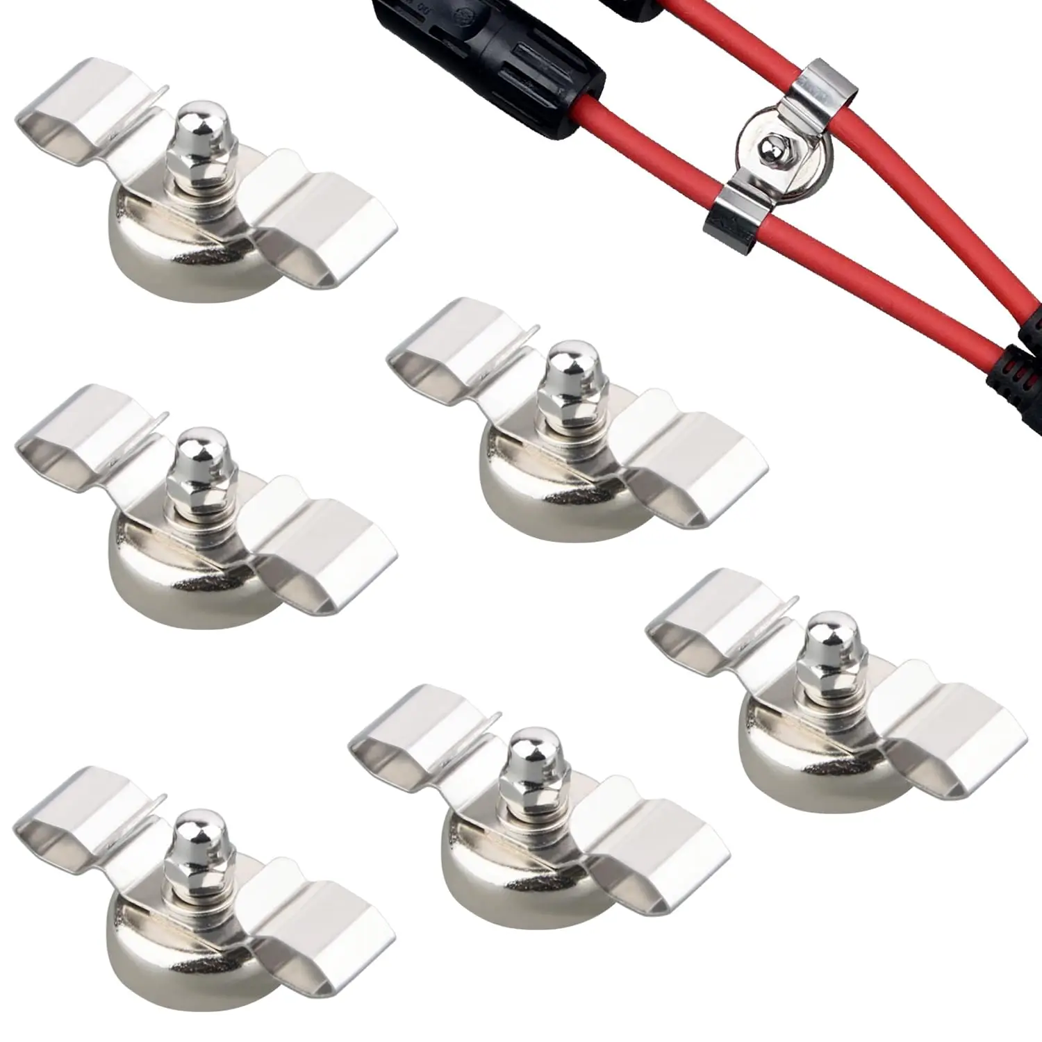 

4-8Pcs 20mm Anti-Slip Cable Mounting Magnet Magnetic Cord Holder Damage Free Magnetic Wire Clamps Fastener for Flat Wire Strong