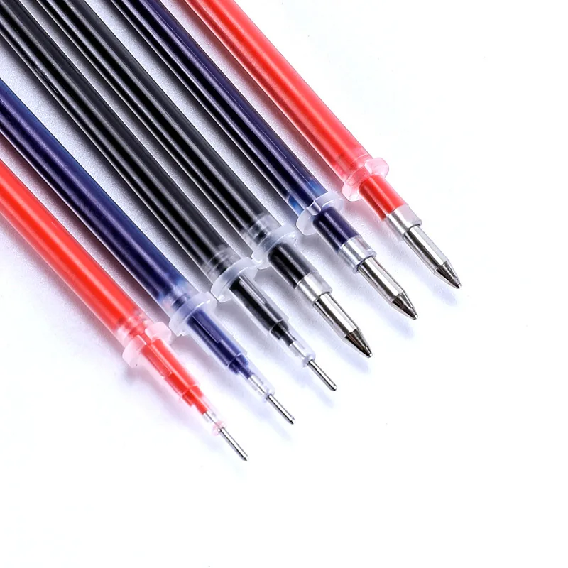 100Pcs/Lot Office Gel Pen Refill Set 0.5mm/0.38mm Blue Black Red ink Rod Bullet/Needle Tip Refill School Writing Stationery