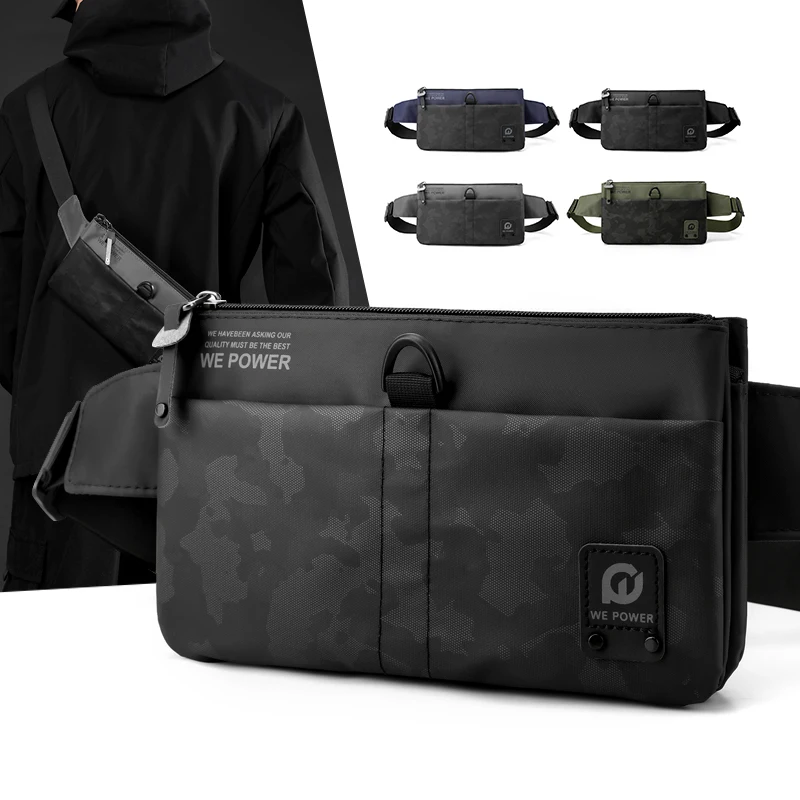 Riñonera de diseño informal para hombre, bolsa impermeable para correr, deportes al aire libre, equitación, teléfono móvil, bolsas con cinturón de gimnasio