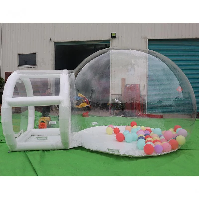 Giochi e attività all'aperto Tenda a cupola igloo con sfera gonfiabile trasparente lunga 5 m per feste per bambini con palloncini Bubble bianca