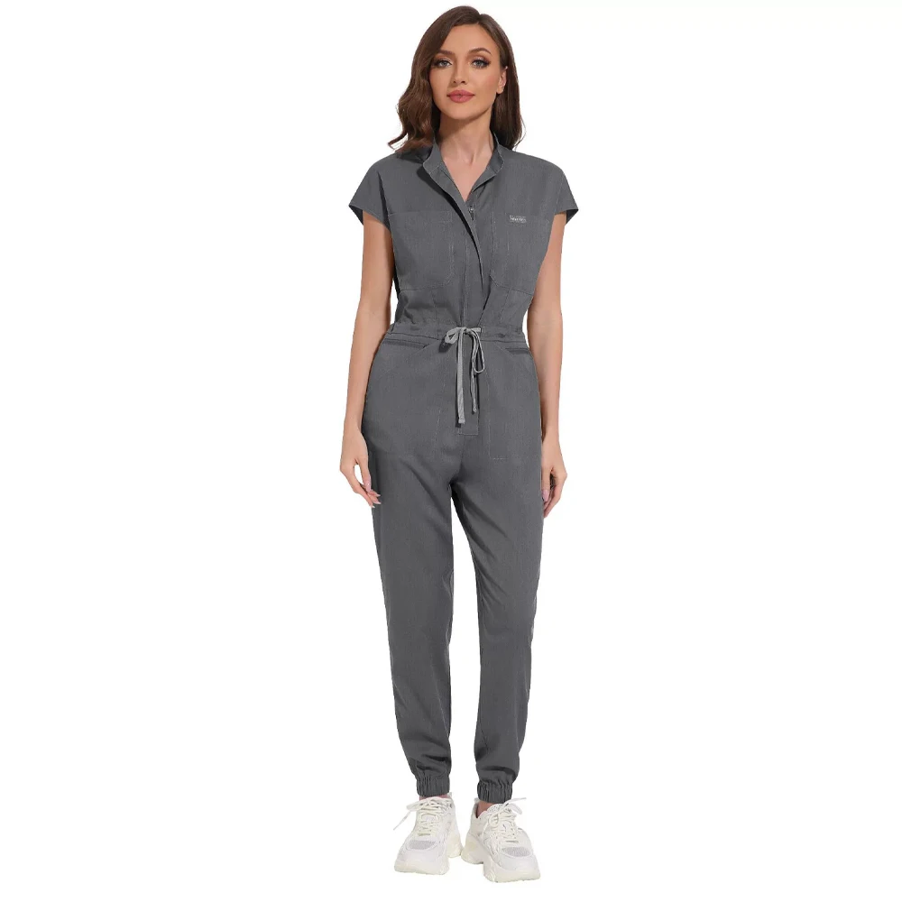 Vendita all'ingrosso Abbigliamento medico Scrub Uniforme Donna Manica corta Scrub Tuta Abbigliamento medico ospedaliero Uniformi scrub con tasca
