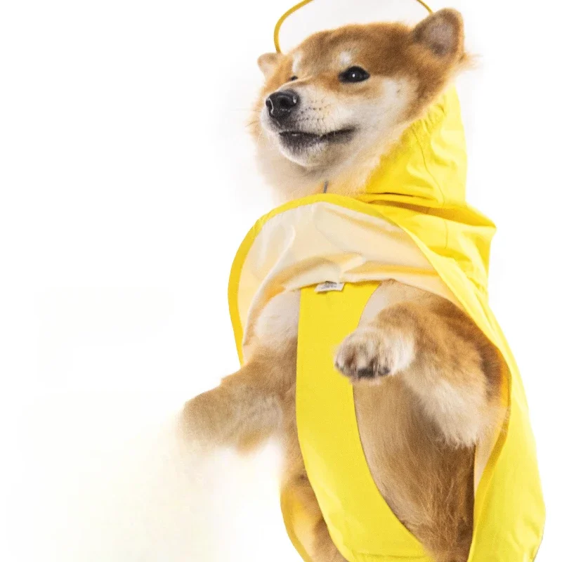 Outdoor Waterproof Dog Raincoat with Reflective Design Pet Coat for Corgis & Golden Hair Small & Medium Dogs Jacket