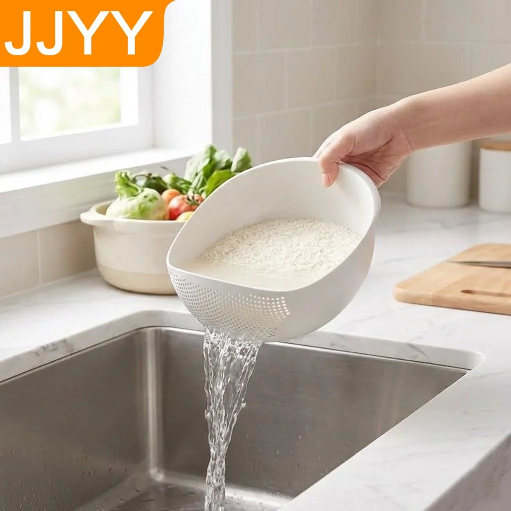 Kitchen Sink Drainer Plastic Colander with Handle Rice Strainer Bowl Kitchenware Basket Sieve Cooking Utensils