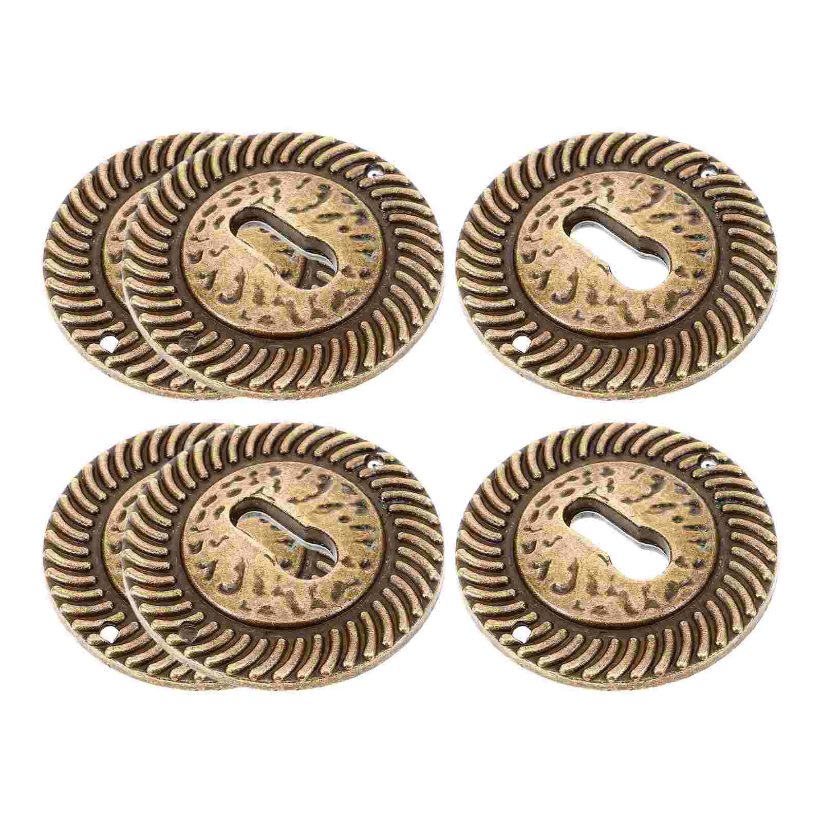 

6 Pcs Retro Decor Key Frame Decorative Oval Keyhole Plate 400X400X020CM Coffee Covers for Furniture