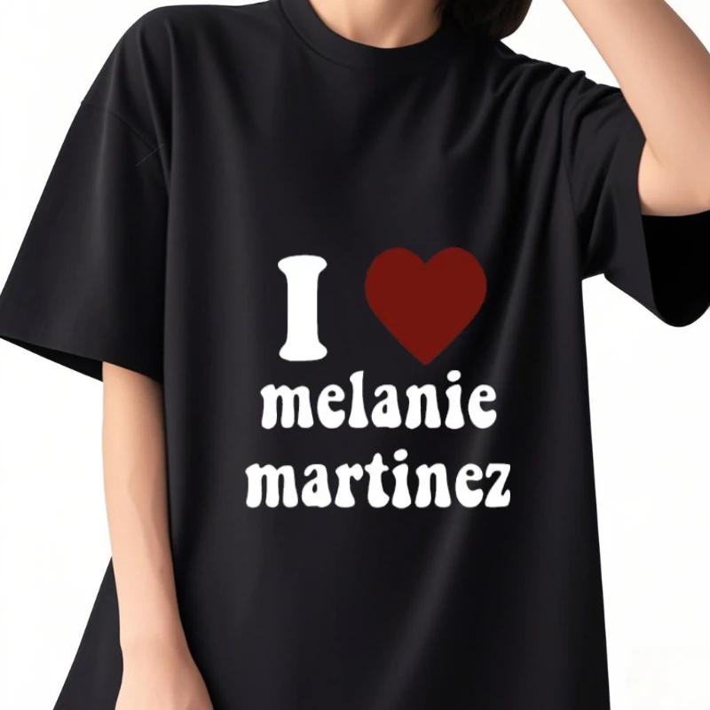 

Футболка I Love Melanie Martinez, мужская модная повседневная футболка с коротким рукавом, винтажные хлопковые футболки большого размера в стиле Харадзюку, уличная одежда