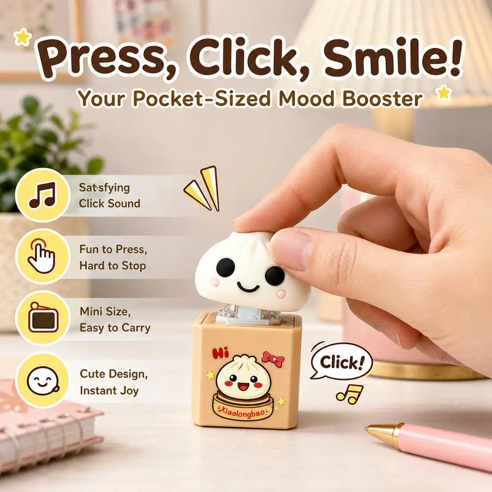 Baozi Luminous Sound Keychain Pendant Decompression Toy Trendy Toy Button Decoration Toy Creative Luggage Accessories 1pcs