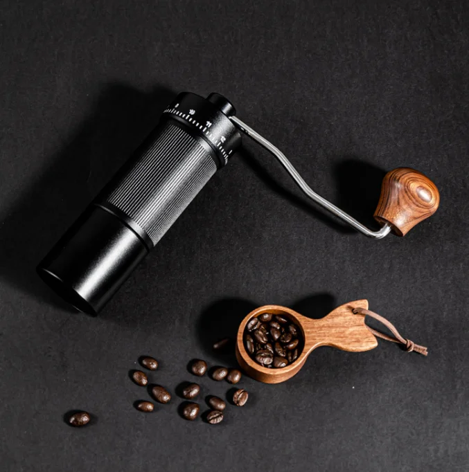 Ultra-Fine Handheld Coffee Bean Grinder Stainless Steel Manual Power Source for Home or Hotel Use with Glass Component