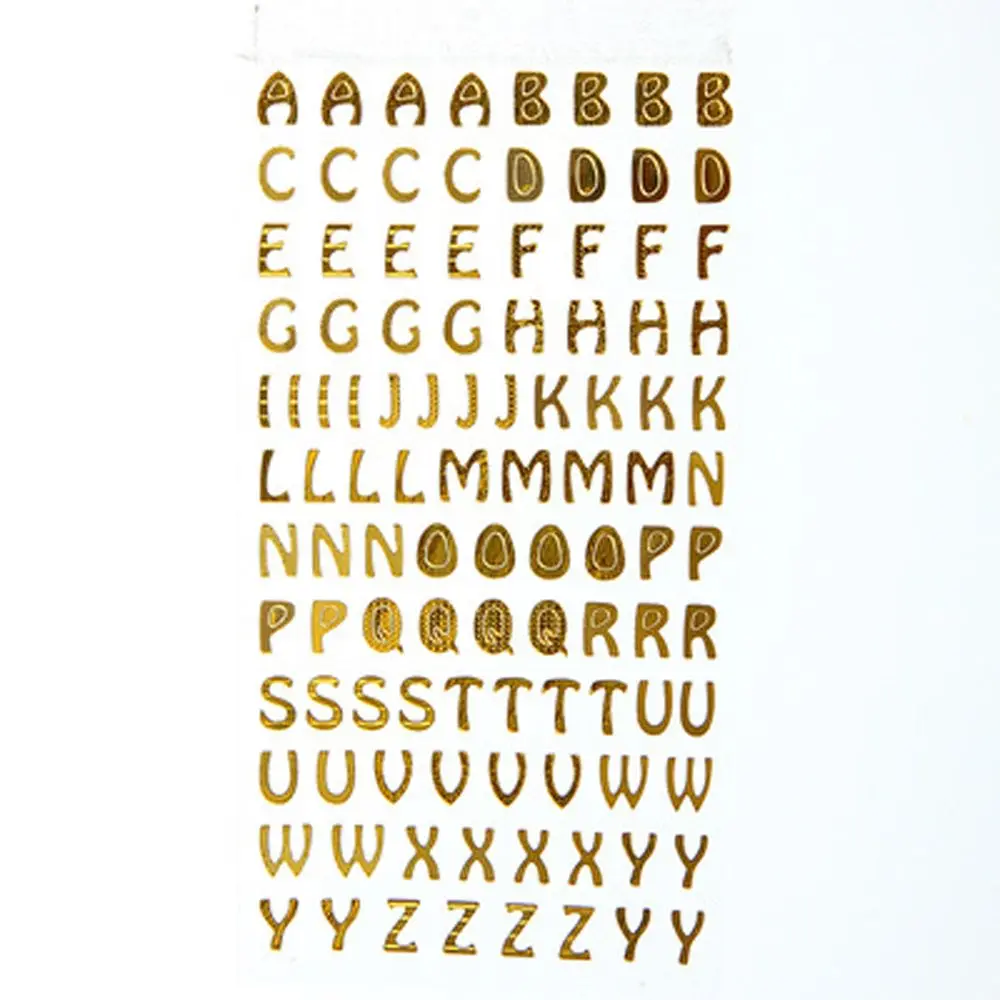 일기 플래너 DIY 앨범 장식 브론징 문자 숫자 알파벳 편지지 스티커 학교 용품 숫자 라벨 스티커
