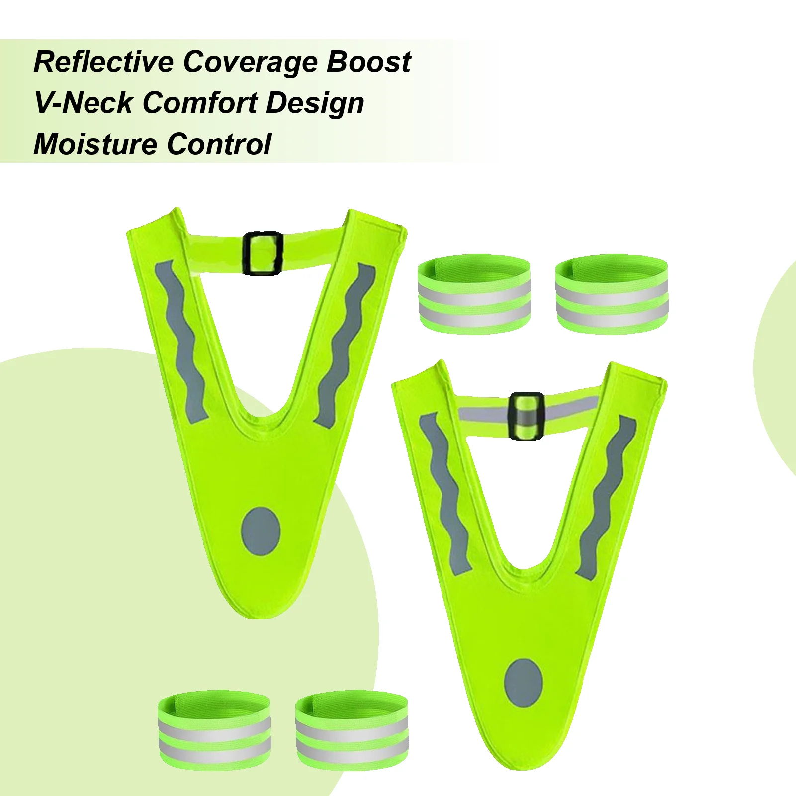 Reflective Vest For Kids 2 Pieces V-shape Kids Safety Vest With 4 Reflective Bands Children High Visibility Clothes For Children
