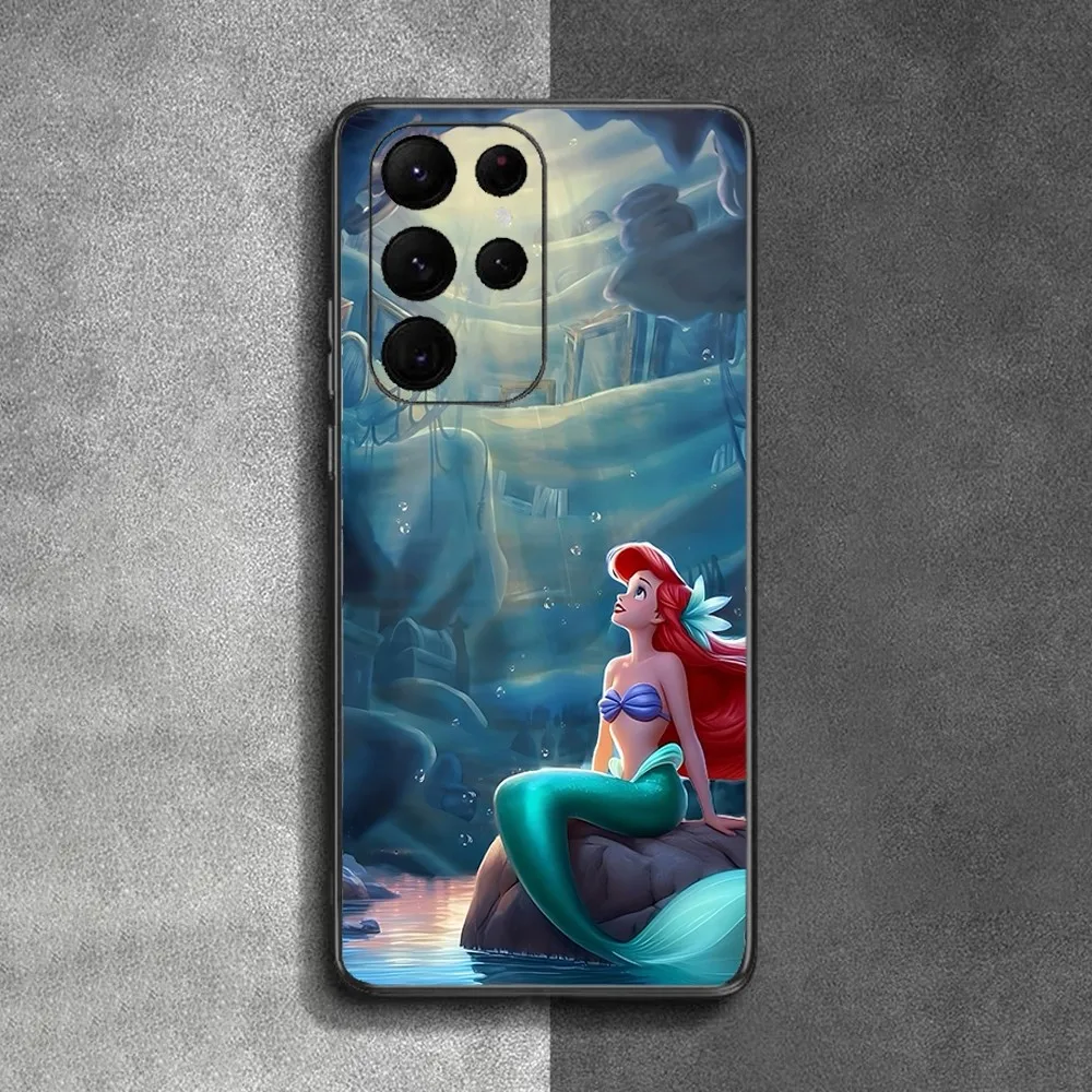 M-Mermaid P-Princess Phone Case For Samsung Galaxy A52 A12 A51 S21 Edge S22ULTRA S23 S20LITE Plus Ultra Black Cover