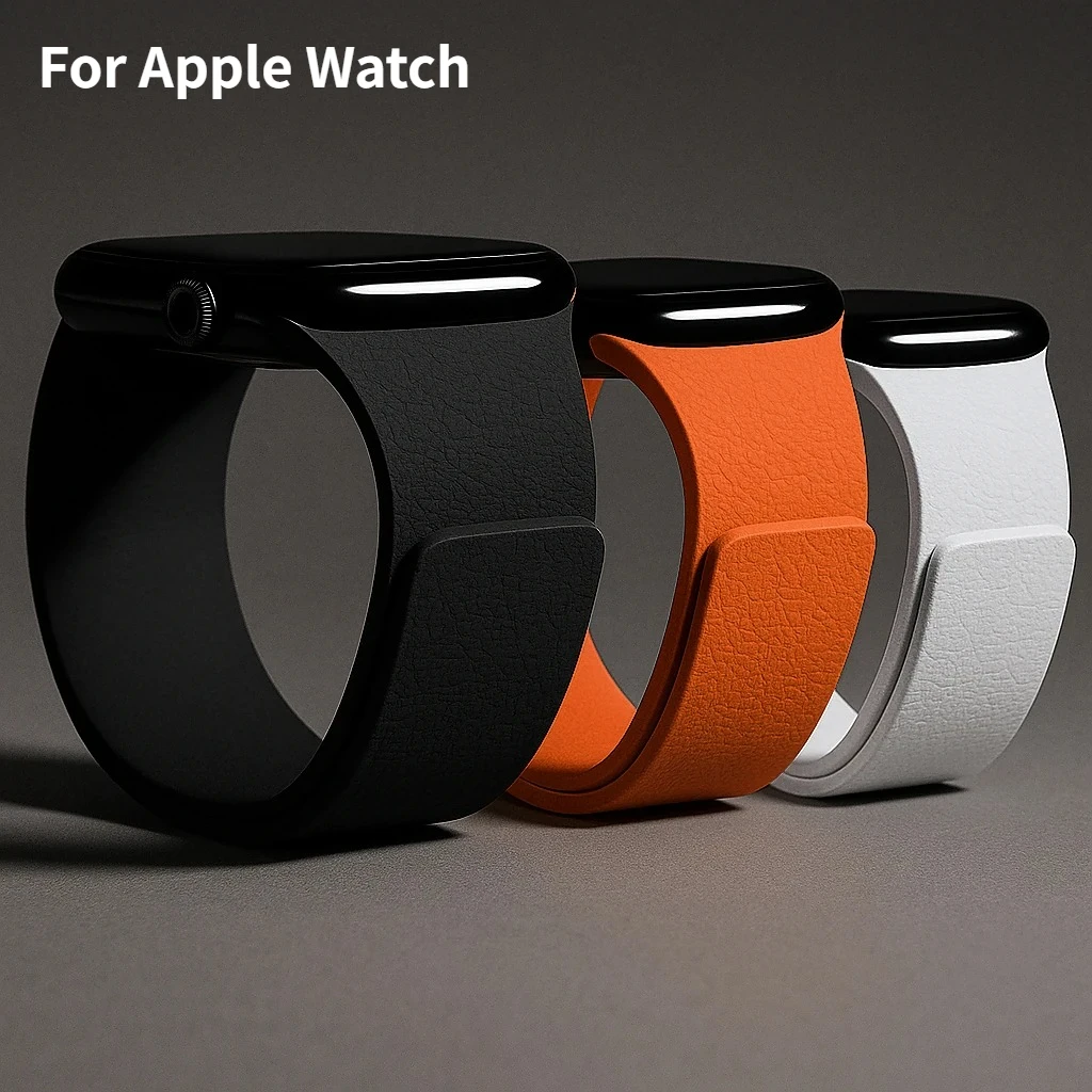 Magnetic Sports Band for Apple Watch Ultra 2 49mm 45mm 44 42mm 38 40 41 Silicone Strap for iWatch Series 9 8 7 6 5 4 SE 3