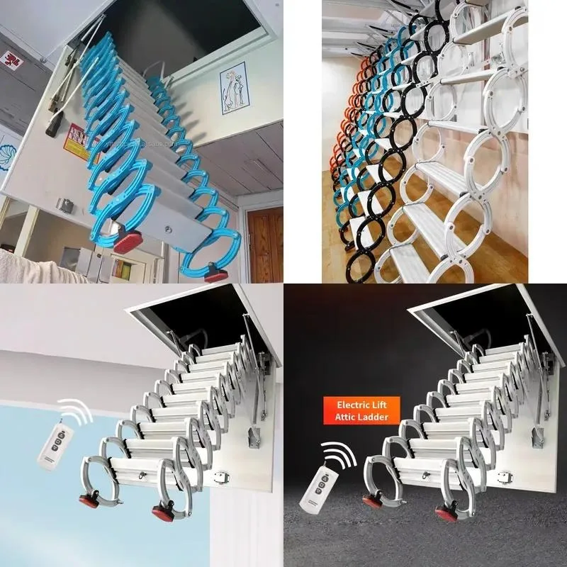 Mobile/Manual Attic Ladder Electric Model Telescopic Electric Household Hidden Stairs