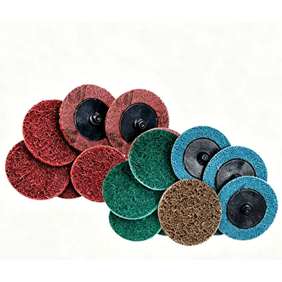 Inch Non‑Woven Torque Disc 50mm Quick‑Lock Nylon Polishing Sanding Disc for Metal Weld Rust Removal