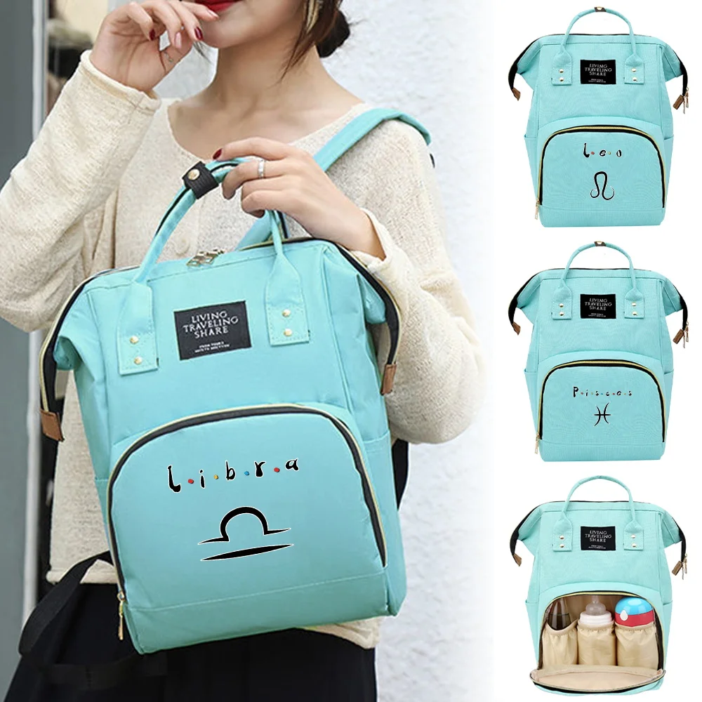 Mommy Bag Large Capacity Travel Organizer Bag Outdoor Travel Diaper Bags Multi-function Storage Backpack Constellation Pattern