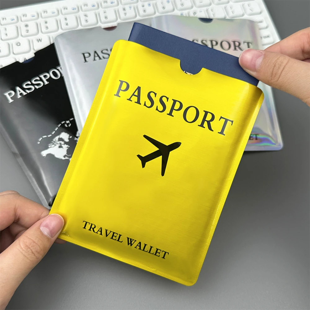 جديد مكافحة المغناطيسي جواز السفر الغطاء الواقي مكافحة سرقة فرشاة الألومنيوم احباط حقيبة جواز السفر غطاء تتفاعل حامل جواز السفر #1