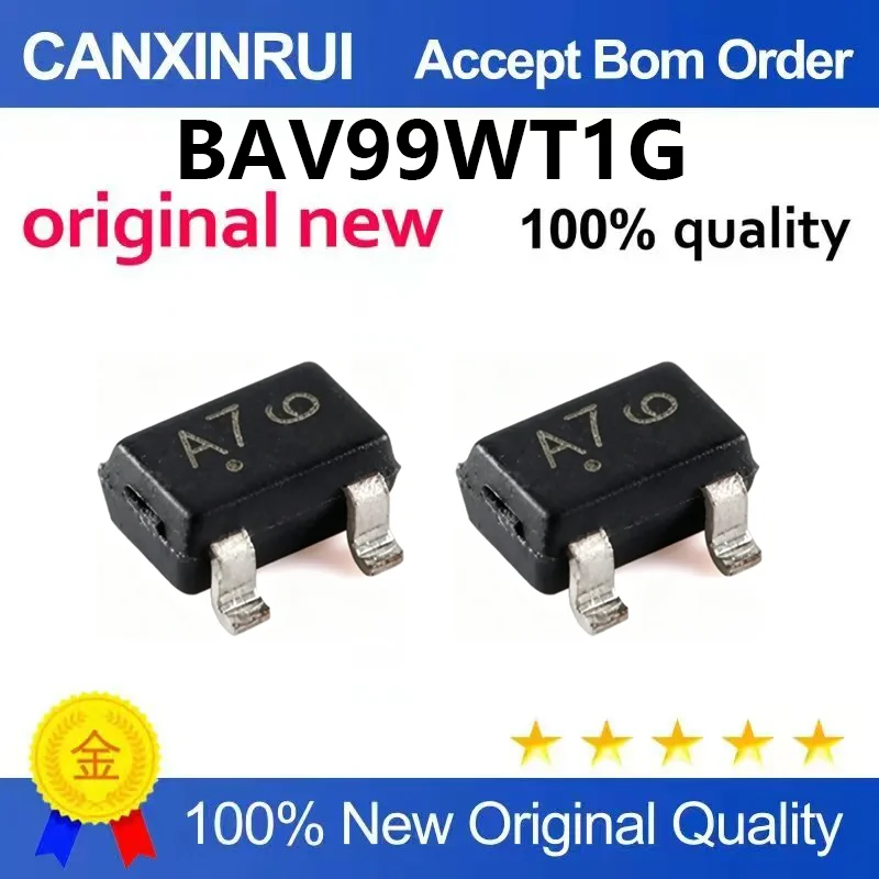 （5pcs-100pcs）Original genuine BAV99WT1G silk screen A7 SOT-323 100V 215mA dual series switch diode