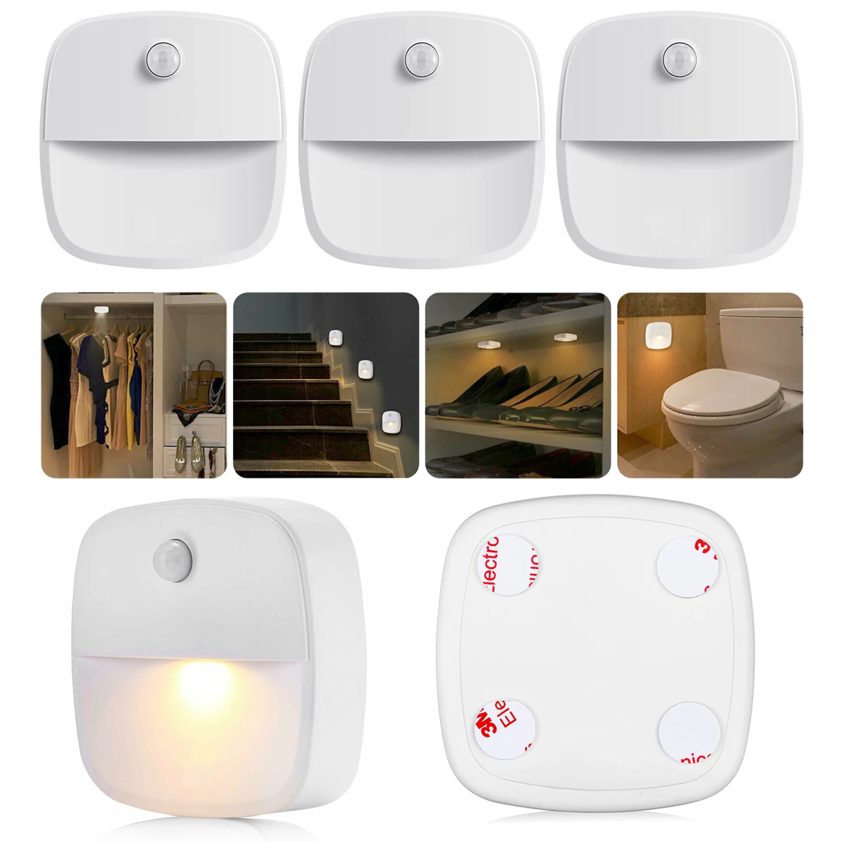 2024 New LED Night Light Motion Sensor Closet Aisle Body Induction Lamp