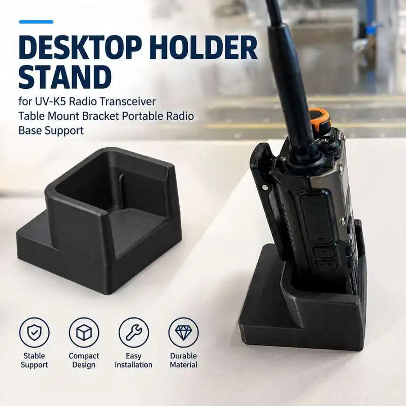 Desktop Holder Stand for UV-K5 Radio Transceiver Table Mount Bracket Portable Radio Base Support