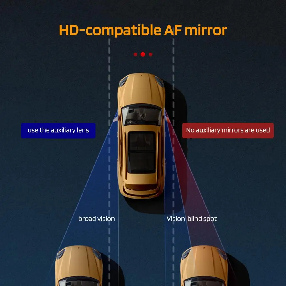 High-definition Glass Mirror Car Blind Spot Mirrors with 360-degree Rotation for Wide-angle View Pair of Suction for Enhanced