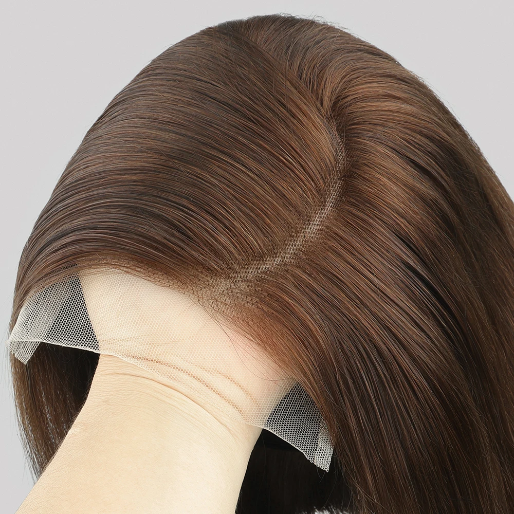 Glueless Straight Bob Wigs 5X5 Chocolate Brown Human Hair Wigs Glueless Drawstring HD Lace Frontal Bob Wigs Human Hair 100%