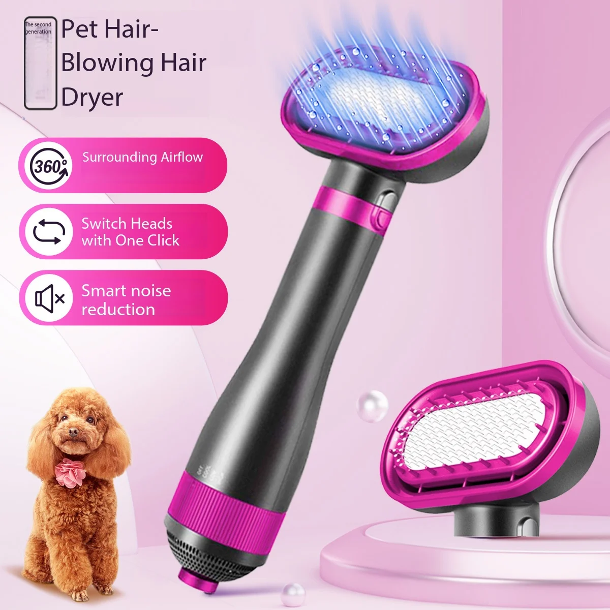 

Фен для домашних животных: бесшумный, не повреждающий шерсть, для груминга собак (включая золотистых ретриверов), для зоомагазинов и салонов красоты.