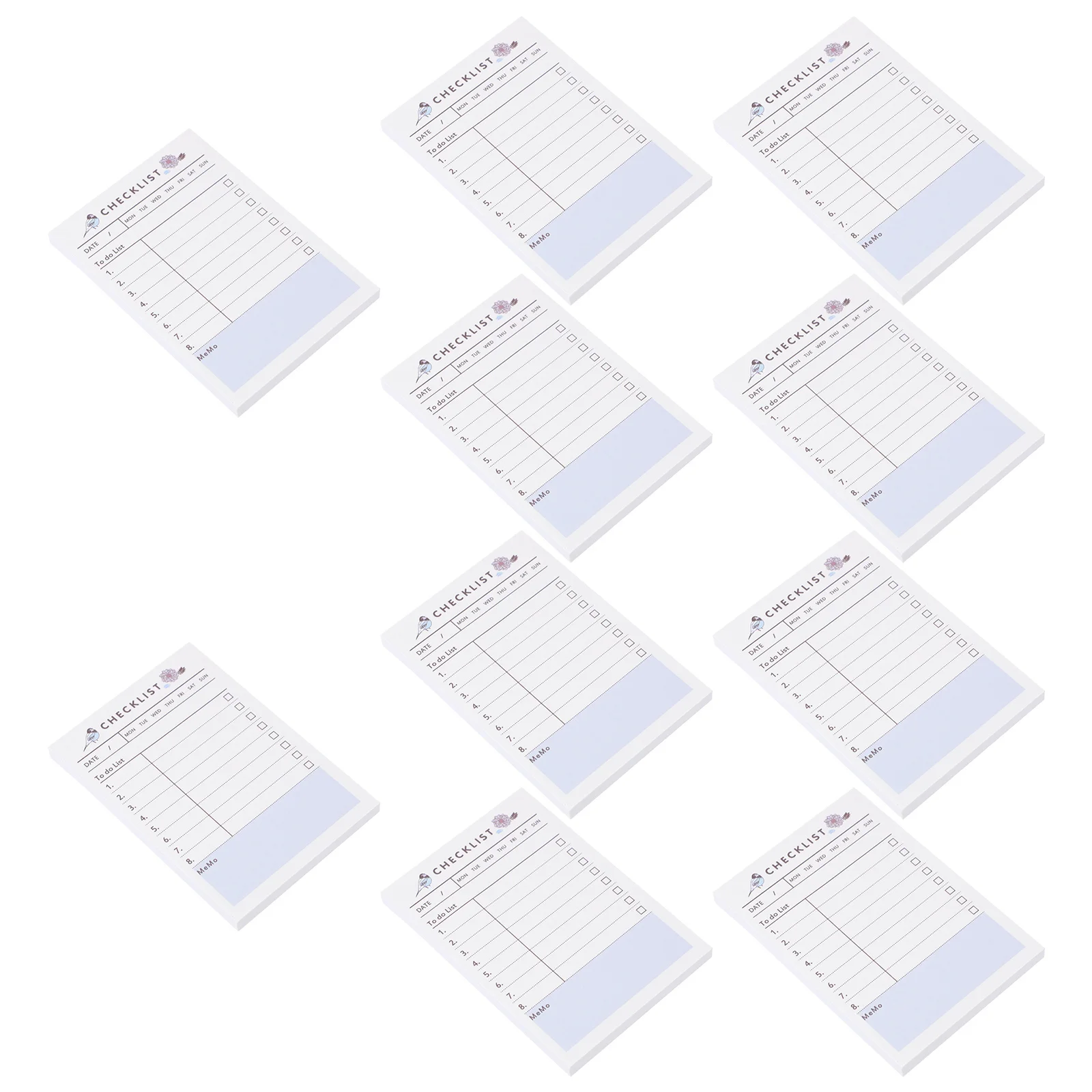 

10pcs Weekly Plan Notepads Simple Design Smooth Writing Schedule Organizer Daily Task Notebook For Portable Planning Printing