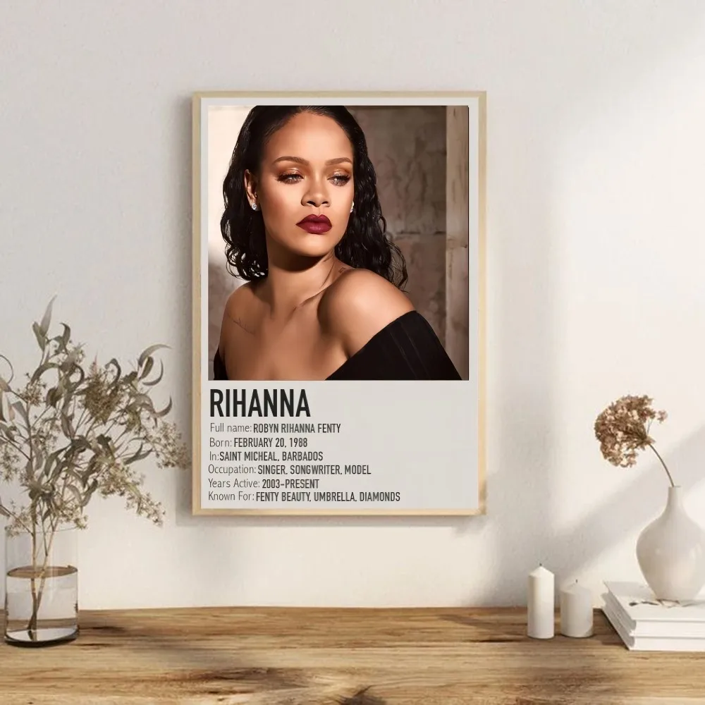 Singer R-RIHANNA DIY Sticky Poster Whitepaper Prints Posters Artwork Vintage Decorative Painting