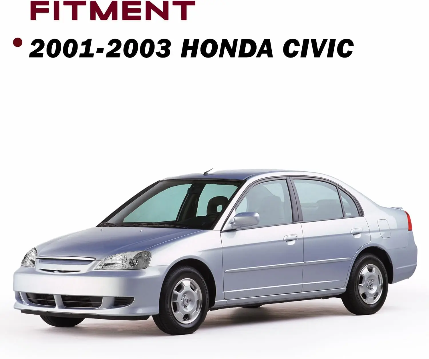 زوج مجموعة المصابيح الأمامية مع لمبات لاستبدال المصابيح الأمامية للباب 2001 2002 2003 Honda Civic 2/4 (مبيت من الكروم وعاكس واضح)