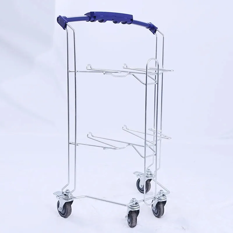 Double-Layer Service Cart – Advertising Box Trolley & Mobile Three-Tier Rack for Restaurant, Convenience Store & Medical Use