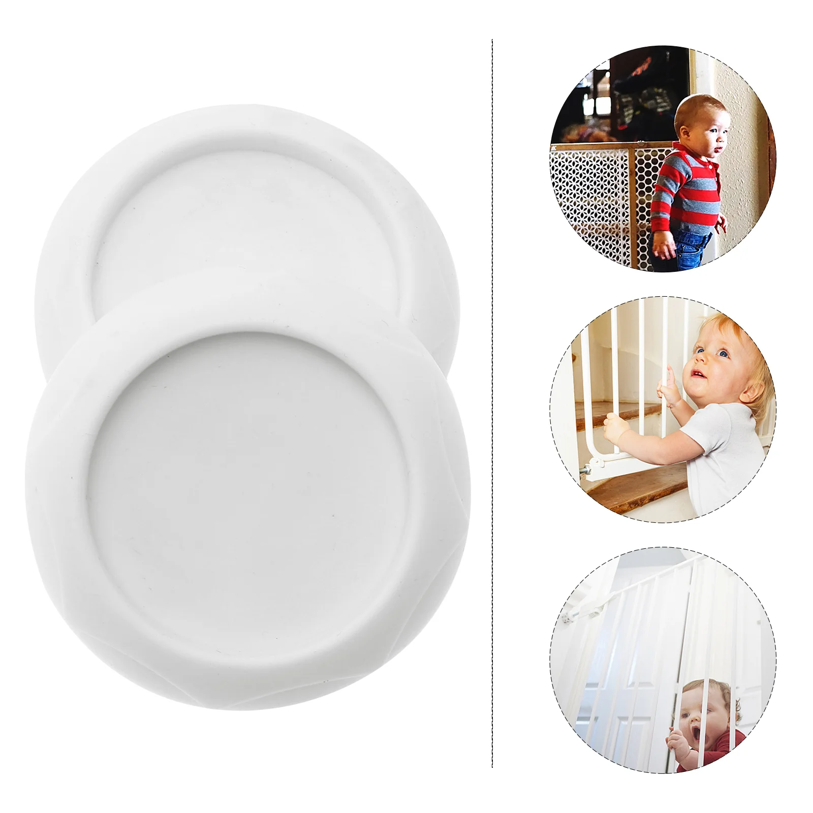 Protector de tazas de pared para puerta de bebé, almohadilla montada en la pared, puertas de escaleras para niños y mascotas, para interior, 2 uds.