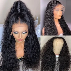 34 inches 250% density curly hd transparent lace frontal human hair wigs for woman 13x4 hd Lace Frontal Human Hair pre-cut wigs