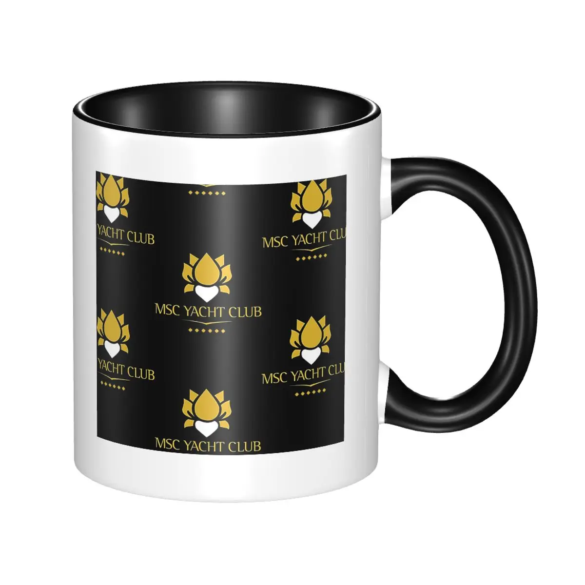 MSC Yacht Club Logo Design Cap Mug مضحك أكواب القهوة السيراميك أكواب الشاي كوب حليب درينكوير هدايا للأصدقاء #3