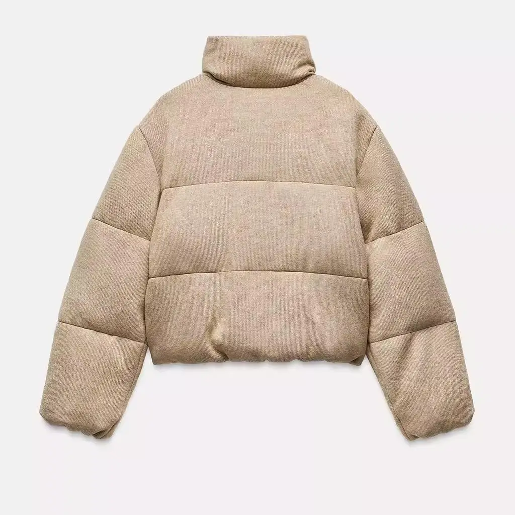 Outono inverno nova chegada jaqueta de aodão f curto quente gola manga longa versátil outerwear estilo coreano deslo...