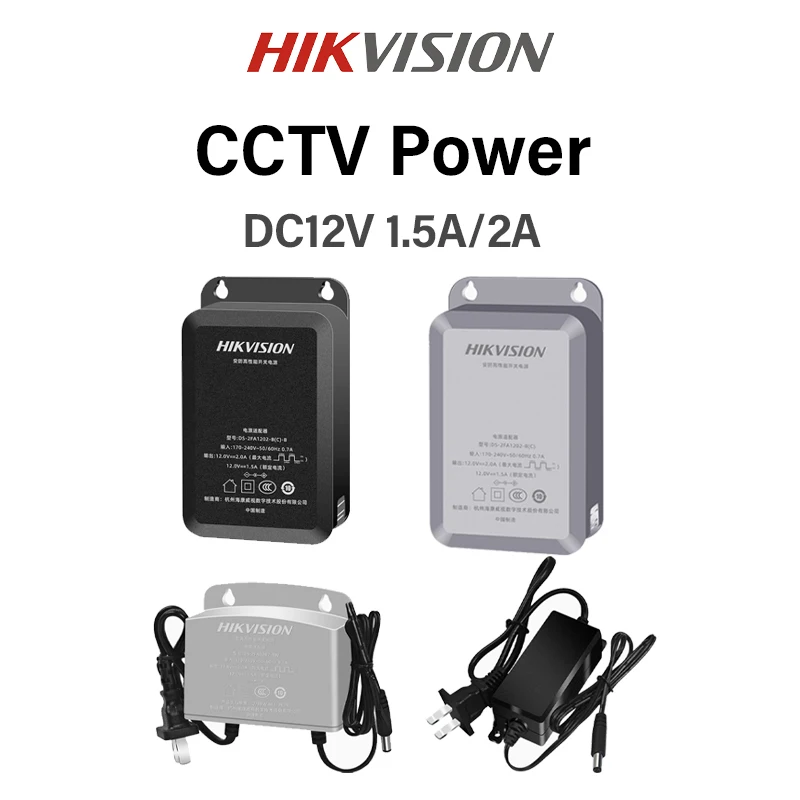 Hikvision Original DC12V 2A 1.5A Camera Power Outdoor Waterproof CCTV Supply Adapter For Hik Network Camera Gary Black EU/US/AU