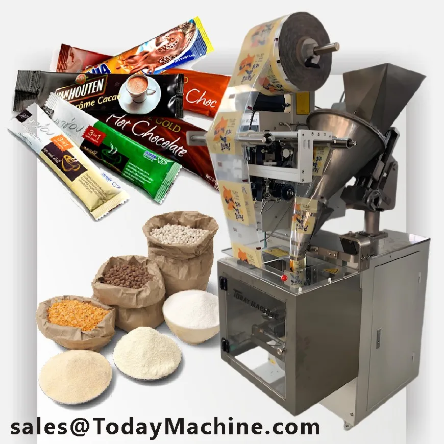 Small Powder Sachet Auger Filler Stick Back Seal Packing Machine Screw Precision Dosing Food Plastic Bags Motor