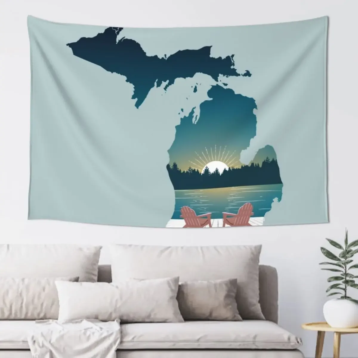 

Up North Sunset Mitten Tapestry Decoration Aesthetic Decoration Wall Bed Room Decoration Tapestry