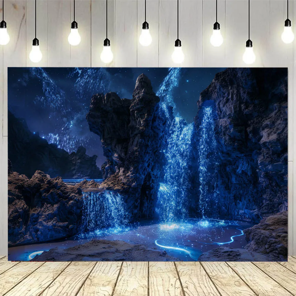 Dreamy Starlight Waterfall Tapestry Fun Fabric Wall Hanging Aesthetic Decoration Family Dormitory Bedhead Background Cloth