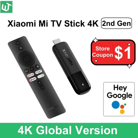 Xiaomi TV Stick 4K 2-го поколения 2025, глобальная версия, Bluetooth 5.2, Google TV, Smart HDR, 2 ГБ ОЗУ, 8 ГБ ПЗУ, мини-ТВ-донгл, медиаплеер для потоковой передачи