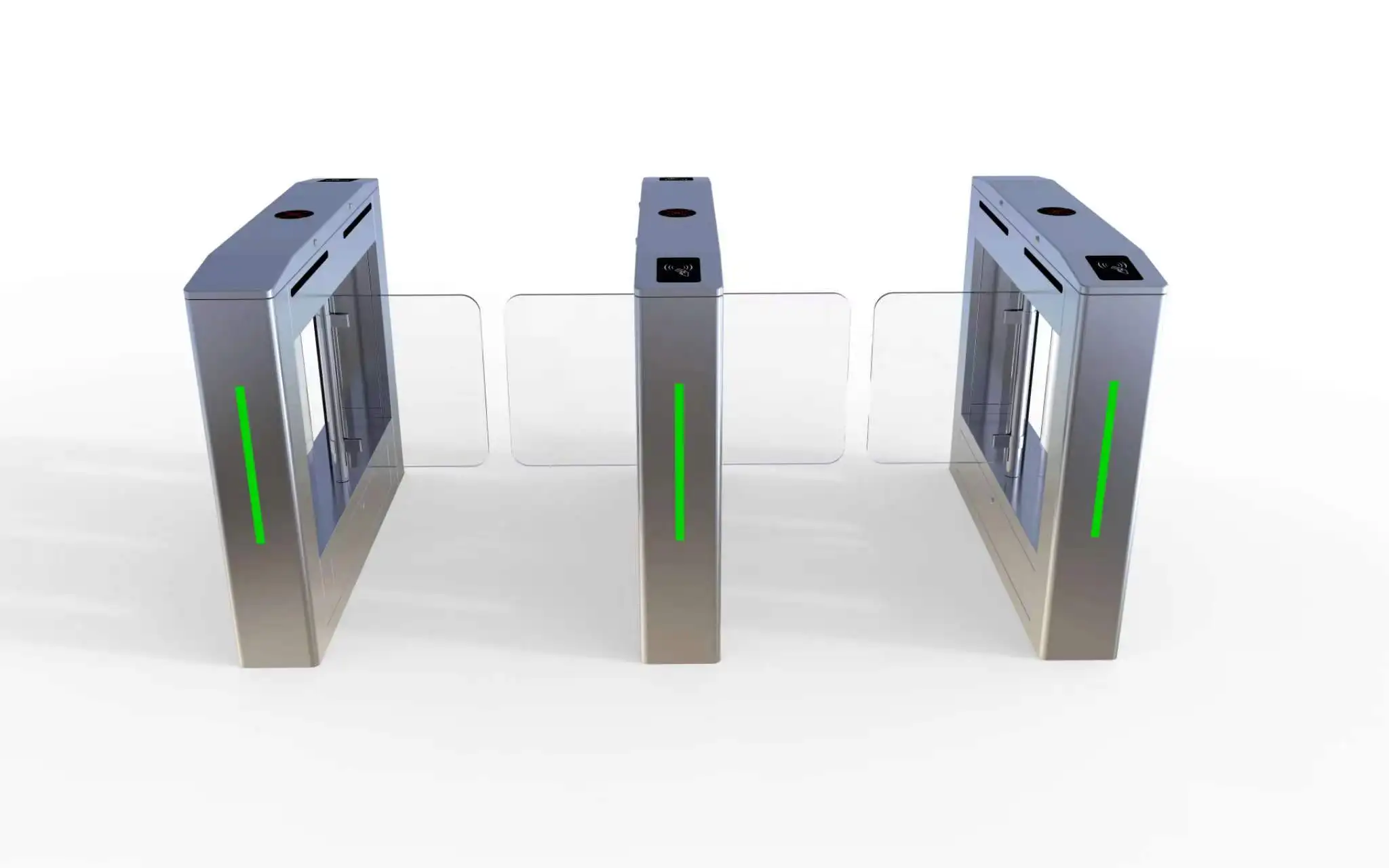 Tubular 304 Stainless Steel Cylindrical Shape Wide Opening Passage Pedestrian Access Control System Swing Arm Turnstile Gate