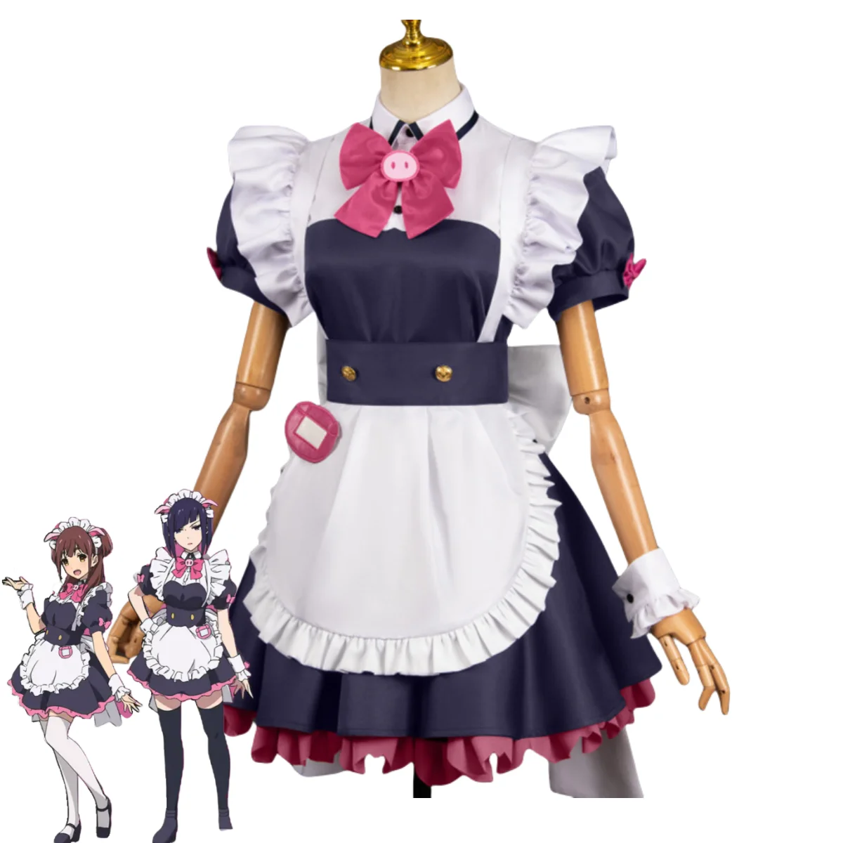 Anime Akiba Maid War Wahira Nagomi Mannen Ranko Cosplay Costume Maid Dress Lolita Skirt Wig Woman Lovely Birthday Party Suit