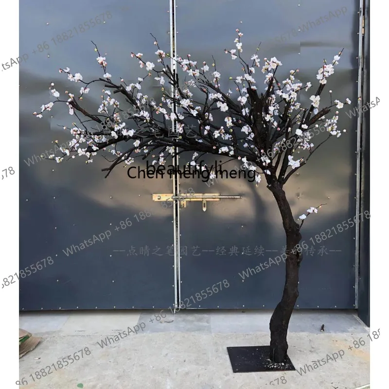 A485 Emulational Plum Pear Flower Props Tree Hotel Hall Setting Scene Decoration Background Wall Hanging Living Room
