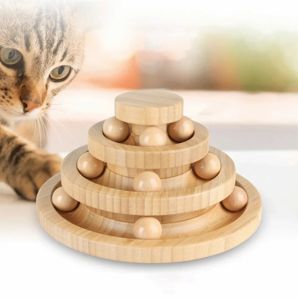 

Environmentally Friendly Pet Interactive Toys Wear-Resistant Solid Wood Cat Toys Vertical Structure Durable against Biting