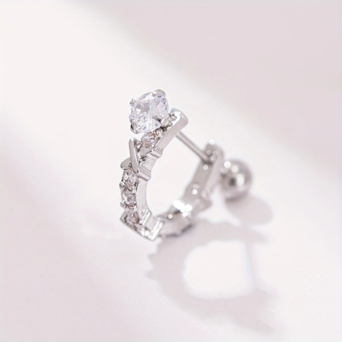 1Pc ins wind zircon earbone studs, U-shaped cross earrings, simple and versatile earrings, suitable for daily and party wear