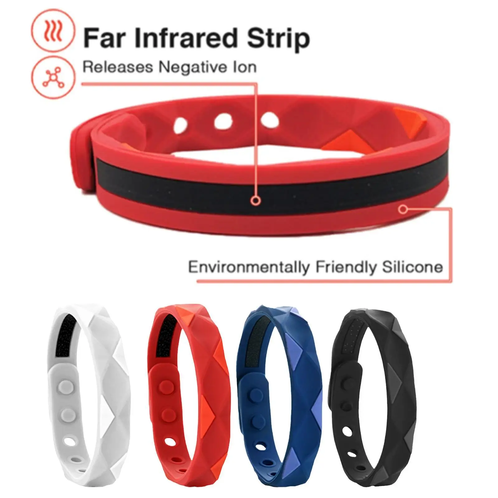 Classic Infrared Negative Ions Wristband Ions Titanium Germanium Wristband Bracelet Balance Energy Balance Human Body