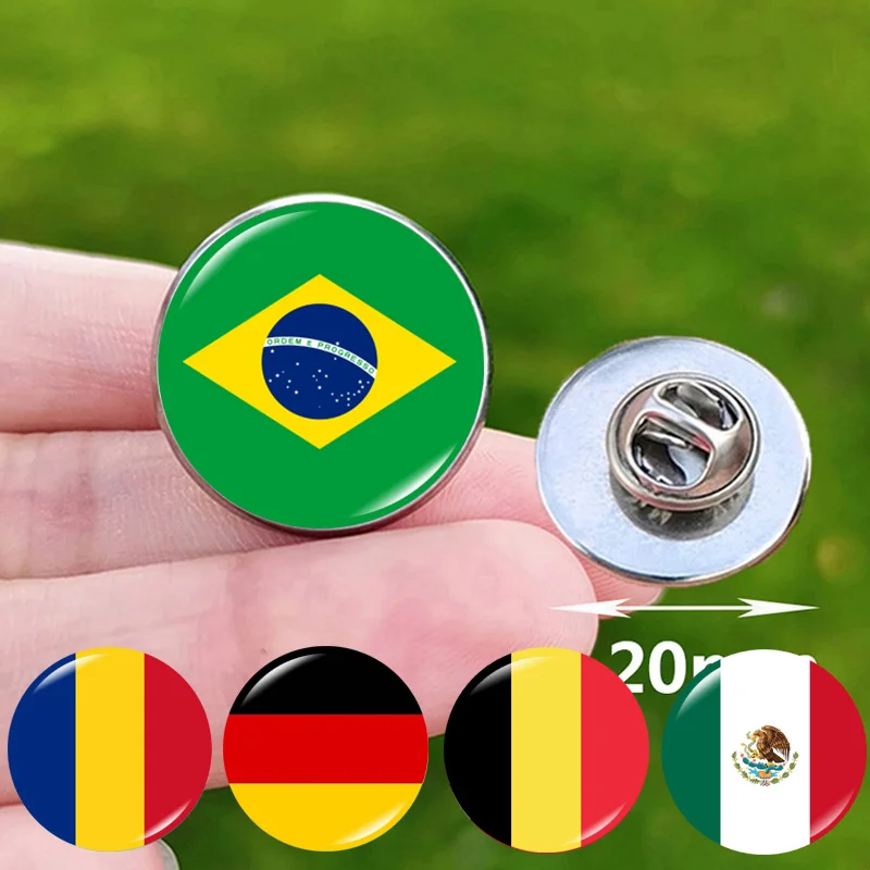 2024 Popular Countries Flags Brooch Badge Poland Belgium Romania Mexico Croatia Germany Israel Portugal Stainless Steel Bag Pins