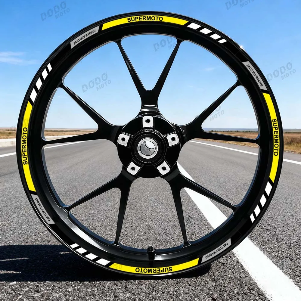 Reflective Wheel Sticker Motorcycle 17inch Rim Stripes Inside of Hub Decal For Ducati Suzuki KTM BMW YAMAHA Honda Kawasaki
