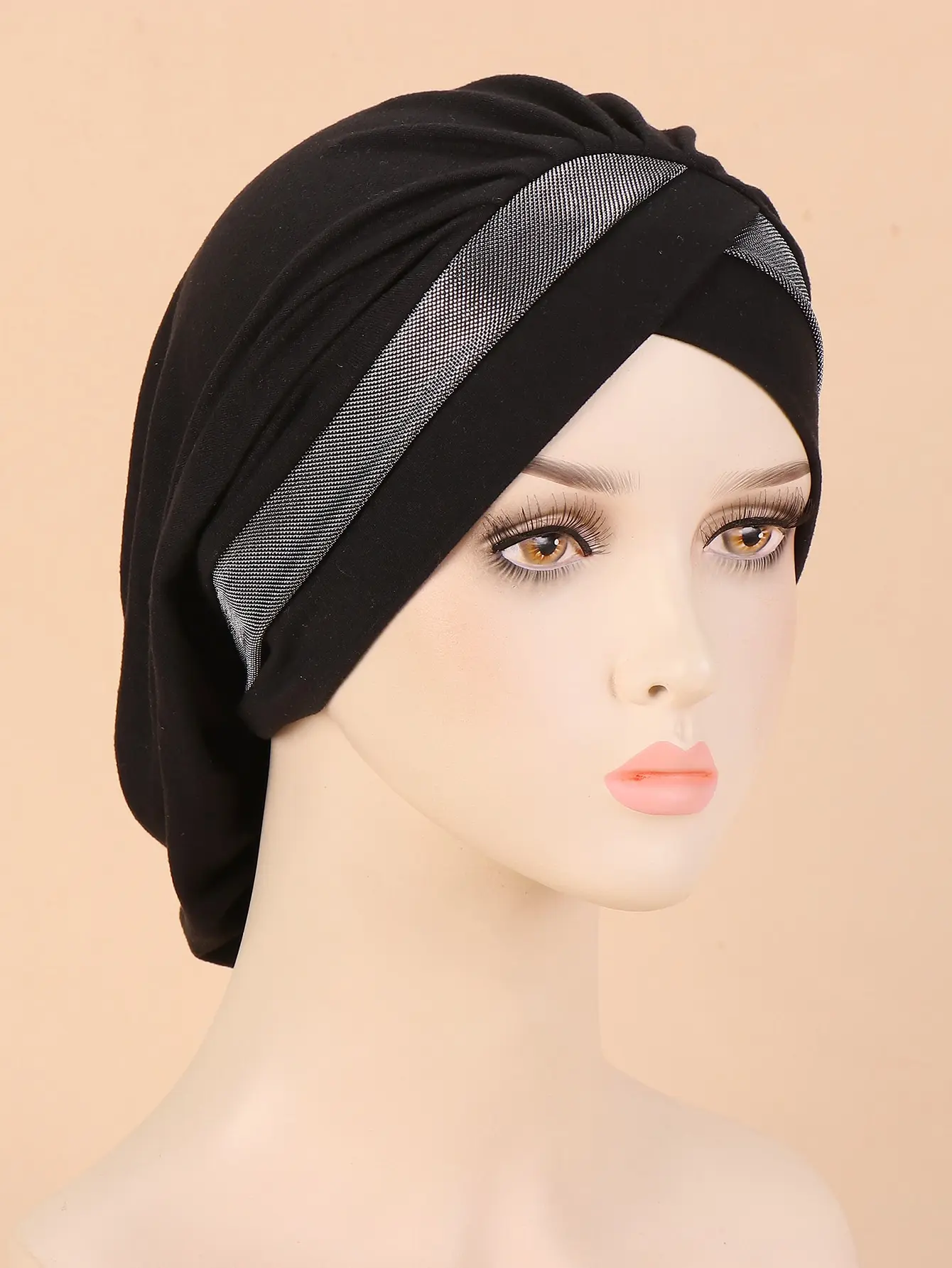 

Glitter Detail Head Wrap Bonnet Hair Bonnet Turban Hair Sleep Cap Sleep Bonnet,Beach,Travel