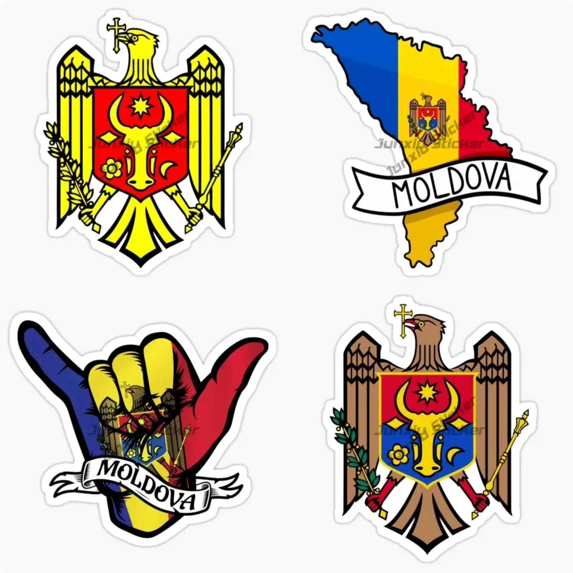 

MD Moldova Vintage Crest Vinyl Car Sticker Cool Funny Decal For Helmet Laptop Window Fade Scratch Cover Decor Accessories
